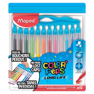 Maped Color'Peps Long Life Felt Tip Pen 12 PCS