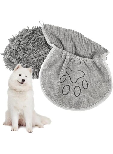 Bolivia's Dog Drying Towel, Super Absorbent Microfiber Dog Towels, Soft and Quick Drying Grooming Dog Towel, Dog Bath Towel for Pet Puppy Kitten Drying, Machine Washable, 35x75 cm