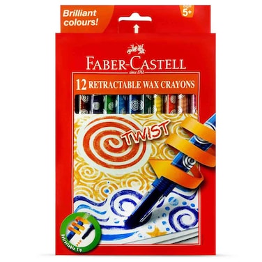 فابر كاستل مجموعة أقلام تلوين شمعية قابلة للسحب، 12 لون