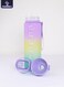 1000ml Motivational Sports Water Bottle with Time Markers, One-Touch Lid, Flip-Top Spout, Integrated Straw, Dual Carry Strap Design and Cute Free Stickers - BPA-Free, Leak-Proof Lid, Eco- Friendly, Plastic, Reusable, Drink Reminder Water Bottle for Adults and Kids in School, Office, Daily Hydration, Gym, Fitness, Outdoor, Sports and Travel, 32oz Bottle