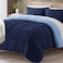 CRAFT 3 Piece Bed Comforter Set - Cozy Down Alternative Filled Comforter &amp; 2 Pillow Shams, Twin XL Size (Navy/Sky Blue)