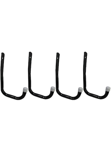 Shepherd Hardware 8089E Heavy Duty Steel 5-Inch Garage Storage Utility Hooks, 4 Pack, Black