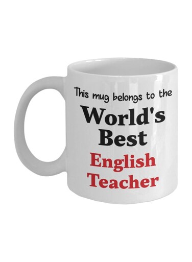 Best English Teacher Printed Coffee Mug White/Black/Red