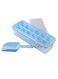 Ice Cube Tray with Accessory - Blue/Clear Silicone Ice Trays with Lid, Stackable Design &amp; Easy Release - Large Square Ice Cubes for Drinks