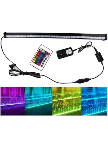 ANTOLE LED Aquarium Light 12-Inch Fish Tank Light RGB Color Changing Underwater Light Submersible Crystal Glass Lights Wireless Remote Control