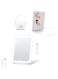 LBOYLOVE&reg; Rechargeable Makeup Mirror with Lights and 10X Magnifying Mirror, Vanity Mirror with 80LEDs, 3 Color Light, 2000mAh Battery, Portable Ultra Slim Lighted Mirror, Travel Essential, White