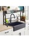 Single-Layer Kitchen Sink Organizer, Carbon Steel Kitchen Counter Organizer Storage, Black