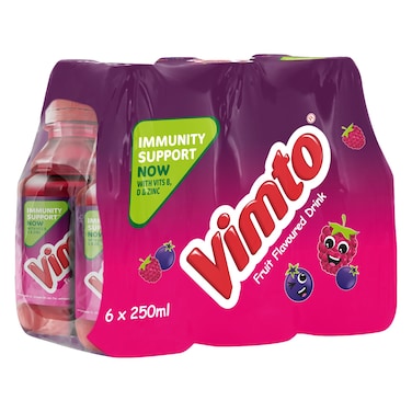 Vimto Fruit Flavoured Drink Sport Cap Bottle, 250ml Pack of 6
