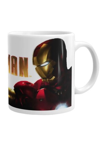 Man Printed Mug White/Red/Gold