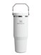 IceFlow Stainless Steel Tumbler - Vacuum Insulated Water Bottle for Home, Office or Car Reusable Cup with Straw Leak Resistant Flip Cold for 12 Hours or Iced for 2 Days, White, 30OZ