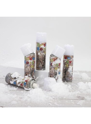 White Snow &amp; crazy ribon Decorative Party Spray Pack of 24   UAE National Day   Party Spray   Realistic &amp; Safe Formula   Unisex Festival Essential   Create Enchanting Winter Scenes