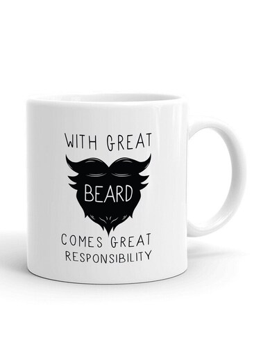Your Wall Great Beard Quote Printed Ceramic Coffee Mug 325ml, Perfect Gifting by Spoil Your Wall