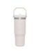DESALOV Stainless Steel Vacuum Insulated Water Bottle with Straw for Travel, Home, Office or Car, Reusable Cup with Straw Leak Resistant Flip, 30OZ, Light Pink