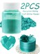 Pcs Aqua green Metallic Baking Craft Glitter Powder Cake Topper Decoration for Cupcakes Cookies Dessert DIY Garnish Parties Weddings Festive Celebrations,Sparkling Shimmery Dust,All 20g
