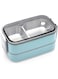 Stainless Steel LunchBox - Insulated Bento Box Multifunctional-Containers Lunch Box Containers with 2 Compartments &amp; Tableware(304 stainless steel 2 compartments lunch box by MahMir (Light Blue)