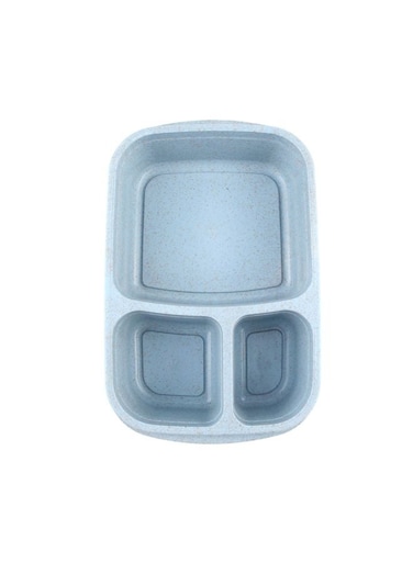 3-Grid Lunch Box With Lid Blue/Clear 23.5x15x5cm