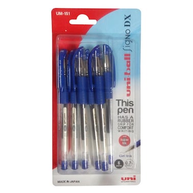 يوني بول سيجنو دي إكس بليستر قلم جل  0.7 ملم، 6 قطع