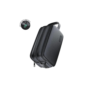Lyon Plus Fingerprint Lock Bag   PU Leather Smart Pouch with USB-C Charging