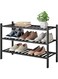 Furshus Shoe Rack, 3-Tier Bamboo Stackable Shoe Shelf Storage Organizer, Shoe Stand for Closet, Entryway and Hallway