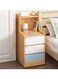 30cm Three Drawer Bedside Table, Shelf Simple Modern Small Ultra-Narrow Simple Bedside Mini Storage Cabinet Rental Room with Storage Cabinet（Pine Wood Color）