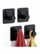 Bath Towel Hook, Strong Self Adhesive Robe Hook Adhesive Hooks SUS 304 Stainless Steel Stick on Wall Coat/Clothes Hook No Drilling Shower Wall Hook for Bathroom Kitchen Office Closet(Black, 4Pack)