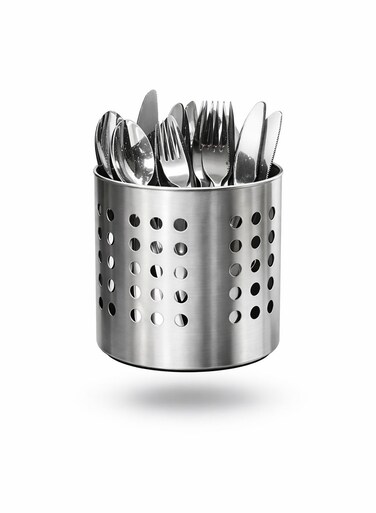 Stainless Steel Round Spoon Stand/ Cutlery holder
