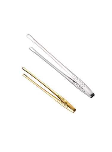 Barbecue Clamps Cooking Tweezers Tongs for Cooking Kitchen Tongs For Cooking,Stainless Steel Meat Tongs, Food Tongs, Bread Clip,Ice Tongs, Clip Head Hollow Design &iuml;&frac14;&OElig;One Long And One Short