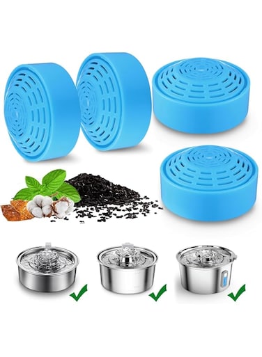 Cat Water Fountain Filters, 4-Pack Replacement Filters for 2.0L/67oz Automatic Pet Water Dispenser, Compatible with Pet Fountains
