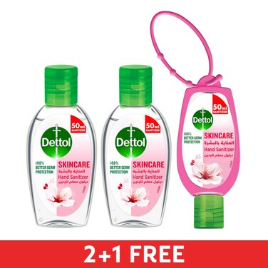 ديتول معقم اليدين للعناية بالبشرة، 50 ملل حزمة من 3