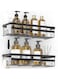 Lomeshow Adhesive Shower Caddies, 2 Pack Adhesive Shower Organizer No Drilling, Bathroom Organizers and Storage, Rustproof Stainless Steel Bathroom Accessories Organizer, Black