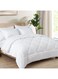 Queen Size 3 Piece Comforter Set -Ultra Soft Noiseless Bedding and Comfy Down Alternative Comforter (230cm x 230cm) with 2 Pillowcases (50cm x 66cm), White