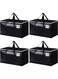 Tazweeq Moving Bags, Storage Bags with Sturdy Handles and Heavy Duty Zippers, Storage Totes for Space Saving, Moving &amp; Storage, Collapsible Moving Supplies (4-Pack, Black)