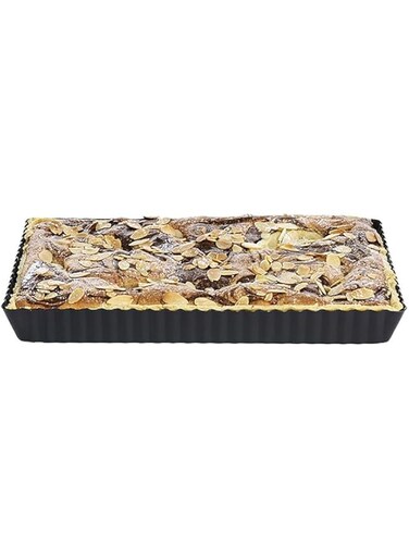 Lakeland Enamel Base Rectangular Shape Loose-Based Fluted Flan, Tart and Quiche Tin