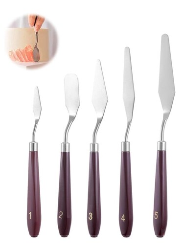 Pcs Cake Cream Spatula, Stainless Steel Cake Apatula Palette Knife Offset Spatula Baking Pastry Tool for Cakes Fondant Chocolate