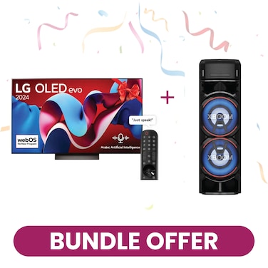 LG 55 Inch OLED evo C4 4K Smart TV AI Magic remote Dolby Vision webOS24 &amp;ndash; 2024 + LG On9 X Boom Soundbar Speaker 2000W Black