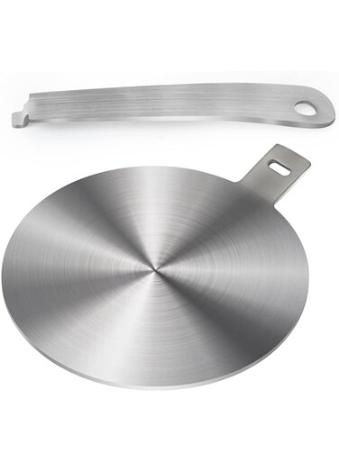 Amviner Induction Plate Adapter for Glass Cooktop Heat Diffuser for Electric Gas Glass Stove with Detachable Handle, 5.5 Inches