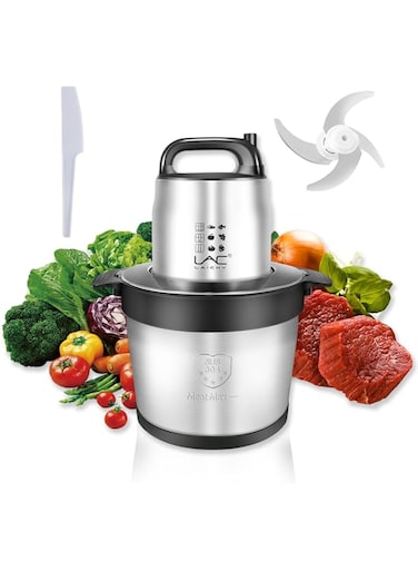 LAC LAICHY 32 Cup Large Capacity Meat Grinder,Food Processors Veggie Chopper with Stainless Steel Bowl 1200W Electric,2 Speed,4 Bi-Level Bladesand Spatula for Baby Food,Meat,Onion,Vegetables,Fruits