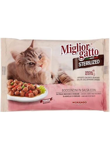 Miglior Gatto Sterilized Sachets, Red, Pack Of 4