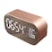 S2 Desktop Alarm Block Bluetooth Speaker Home Mirror Audio Support FM / TF Card &ndash; Rose Gold