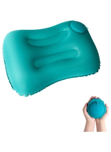Pillow, Inflatable Camping Pillow, Lumbar Support Office Chair Cushion, Milk Fiber Ultra Lightweight Inflatable Pillow, Comfortable Neck Pillow for Your Neck Pain, Green