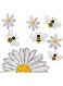 Paporich Window Clings, Bee Flowers Suncatcher Sticker for Window, Window Cings for Glass Windows, Bird Deterrent for Windows (Bee Flowers)