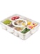 Tazweeq Divided Serving Tray with Lid and Handle, Container for Portable Snack Platters, Household With Lid Compartment Seasoning Jar Seasoning All-In-One Multi-Compartment Freshness Box