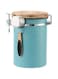 TEDSWAIT Coffee Canisters Airtight Coffee Bean Storage Container Kitchen Stainless Steel Food Storage Container with Scoop Date Tracker &amp; CO2 Valve 61Fl Oz (Lake Blue)
