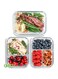 1 &amp; 2 &amp; 3 Compartment Glass Meal Prep Containers [3, 35 oz] - Glass Lunch Containers, Food Storage Containers with Lids, Food Prep Containers, Glass Bento Box for Kids &amp; Adults, Bento Lunch Box