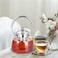 1600ml Glass Teapot with Stainless Steel Infuser and Ergonomic Handle for Loose Leaf and Black Tea


