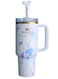 x LoveShackFancy Quencher Tumbler 40oz - Everblooming Rosettes Design, Vacuum Insulated Stainless Steel with Leakproof Lid &amp; Straw, Elegant Gift Box
