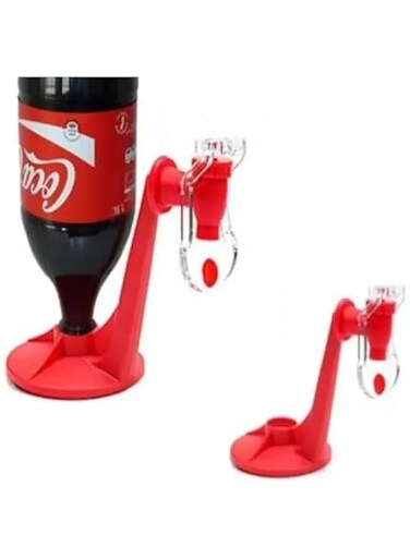 Goldedge 1pc plastic red color Saver Soda Dispenser Magic Tap Drinking Water Dispense Bottle Upside Down fizzy Drink Dispenser Party Bar