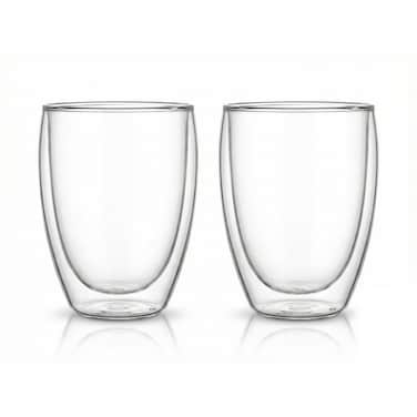 Art Borosilicate Glass Double Wall Glass 350ml Set of 2   Transparent Heat-Resistant Tea Coffee Latte Cups   Insulated Microwave &amp; Dishwasher Safe Glassware