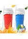 2Pcs Slushie Maker Cup, Quick Frozen Magic Cup Silicone Slushy Cup 500ml Smoothies Squeeze Cup with Lid for Cola, Milk Shake, Fruit Juice