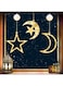 Aowin 3 Pack Eid Mubarak Decorations Moon Star Window Lights,Ramadan Light Decorations with Suction Cup,Window Silhouette Moon LED String Lights,Hanging Ramadan Lights for Home Party Decor